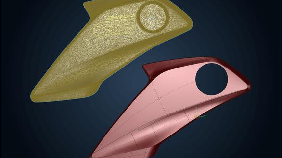 Digitized data and surface model for a motorcycle body part
